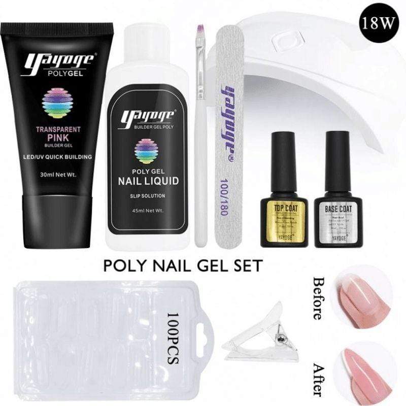 Polygel Complete Set with LED Lamp-3 Colors